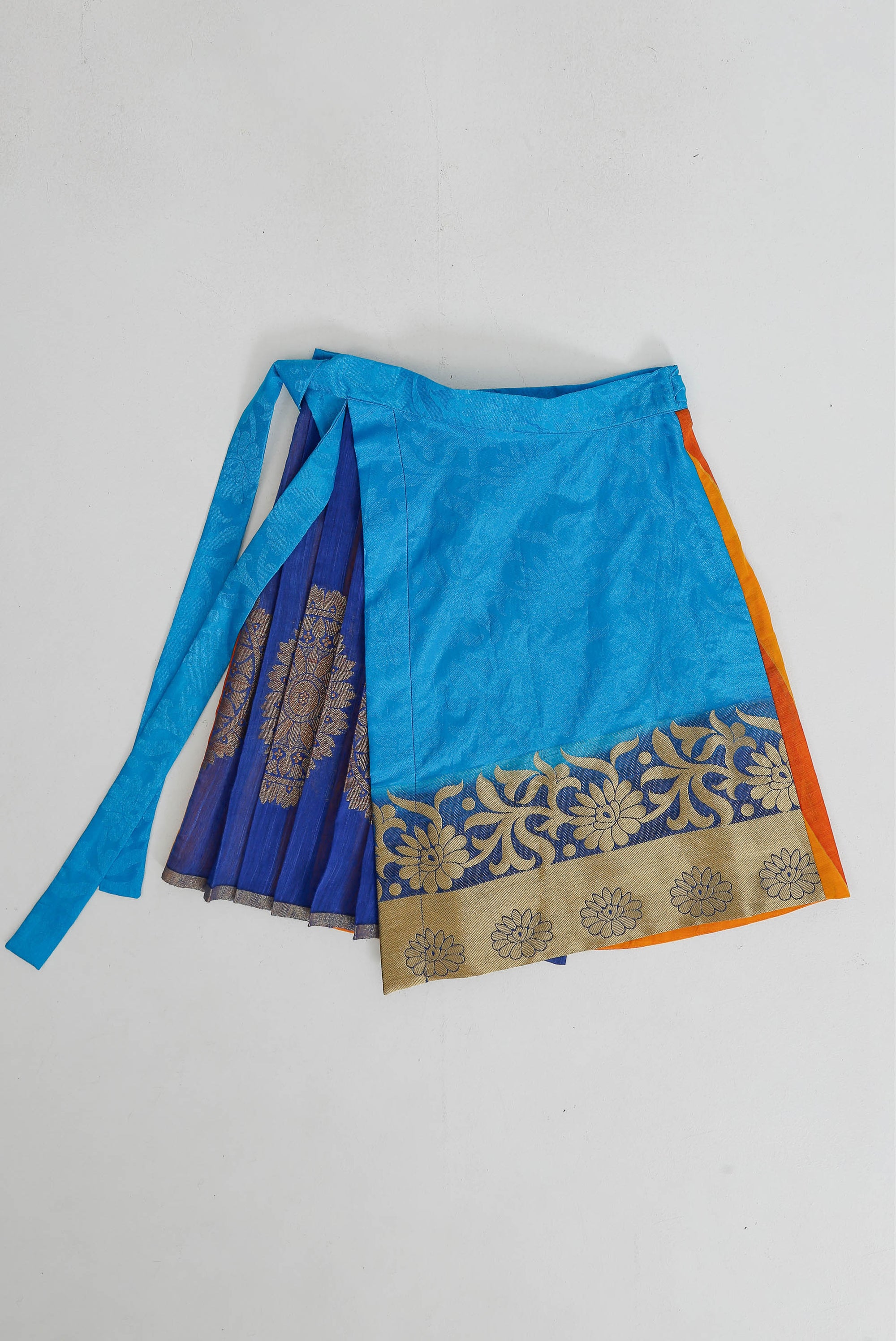 Pleated Pallu Wrap Skirt Small