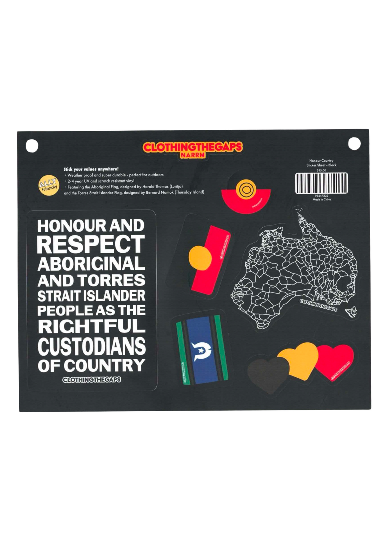 Honour Country Sticker Sheet - Black