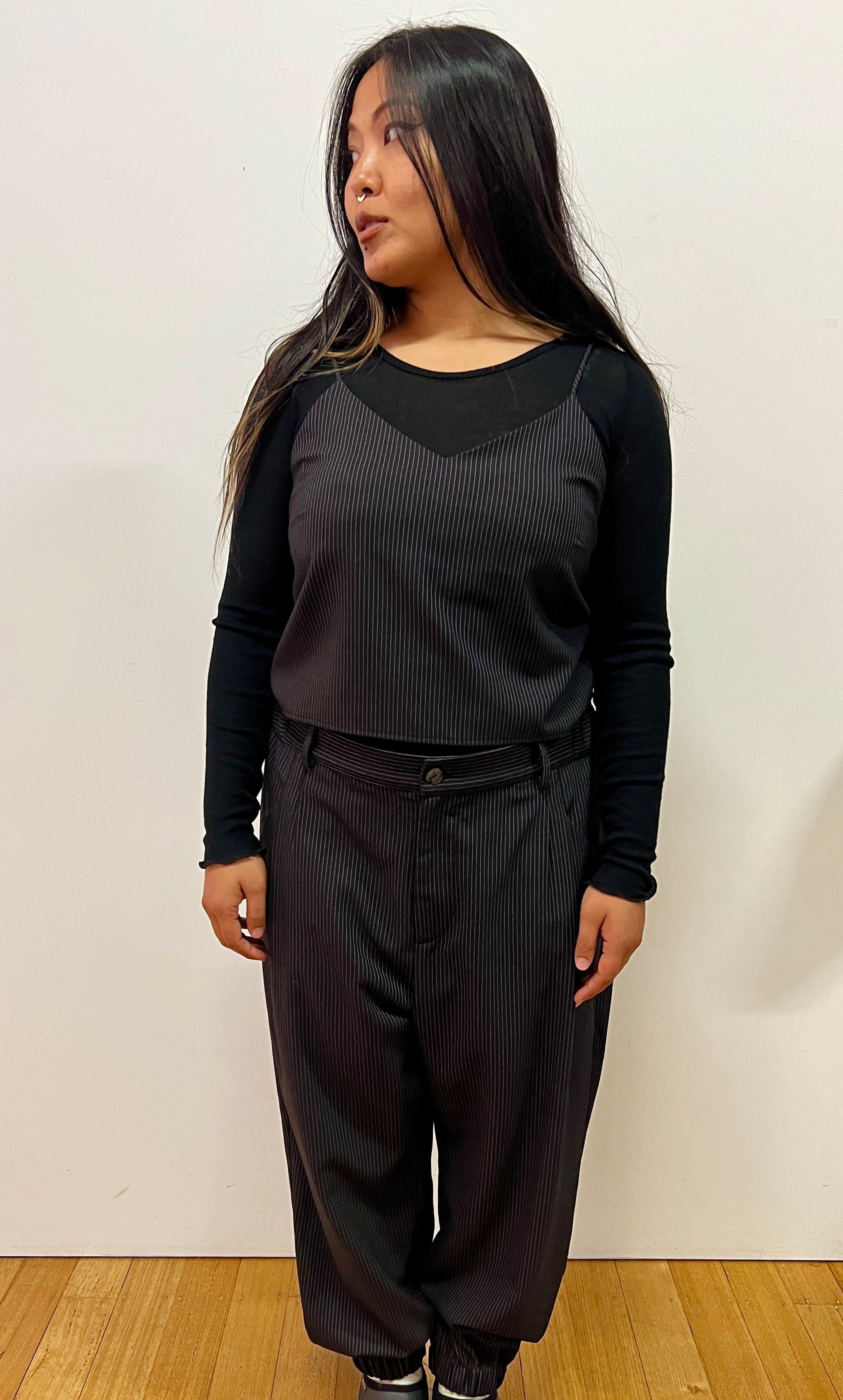 Suki Pants (cropped) - Brown stripe