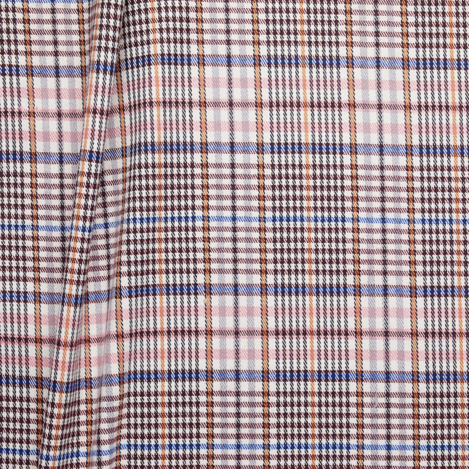 Pink Brown Check Twill Pants