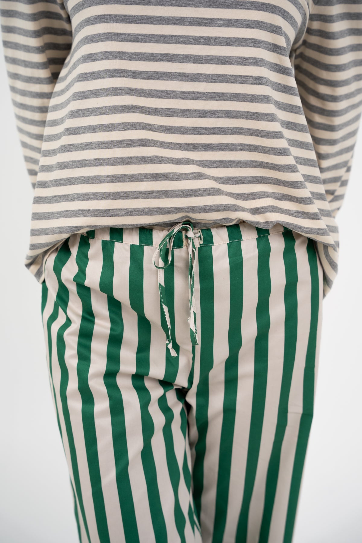 Drawstring Pant - Green Stripe