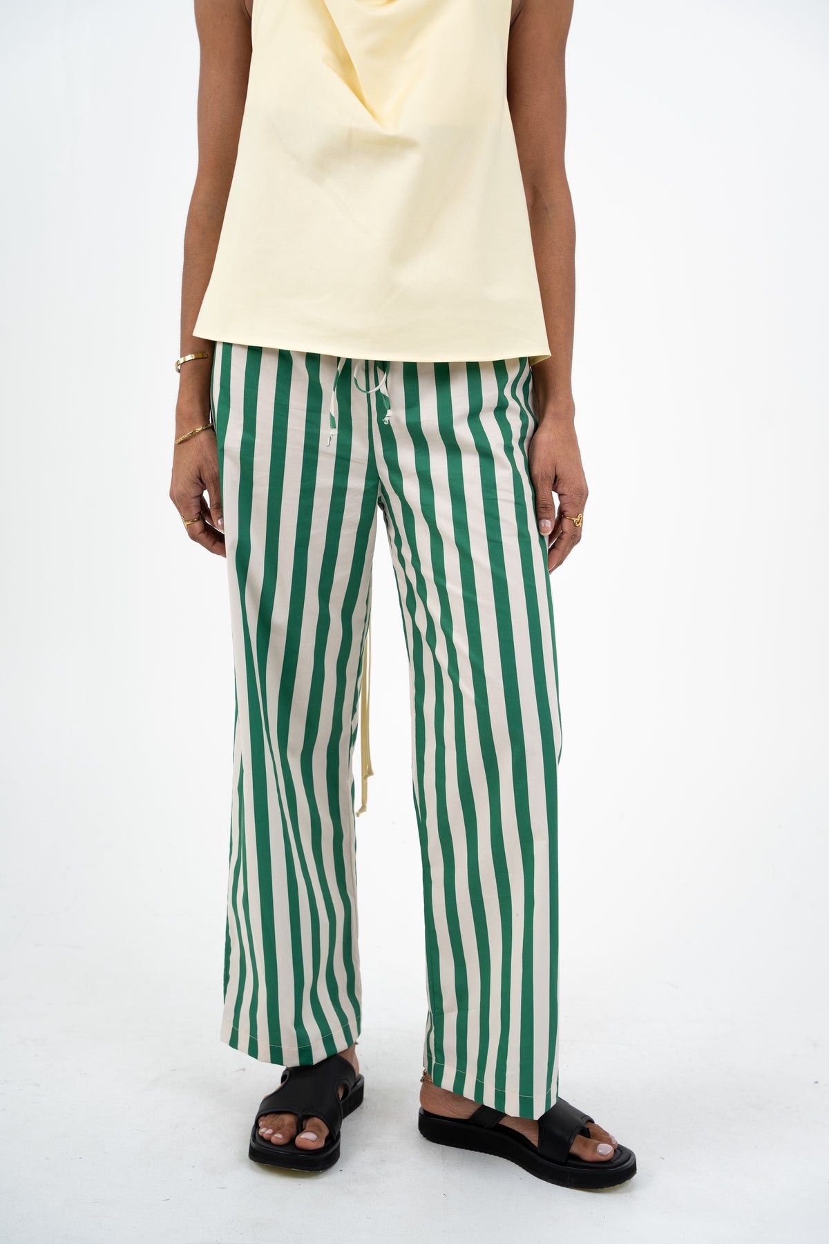 Drawstring Pant - Green Stripe