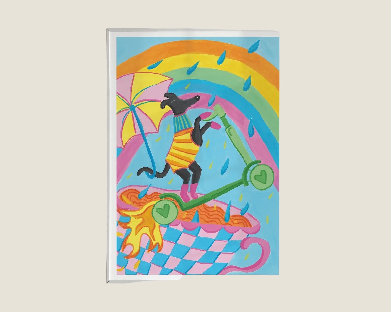 Abstract Greyhound Art Print A4