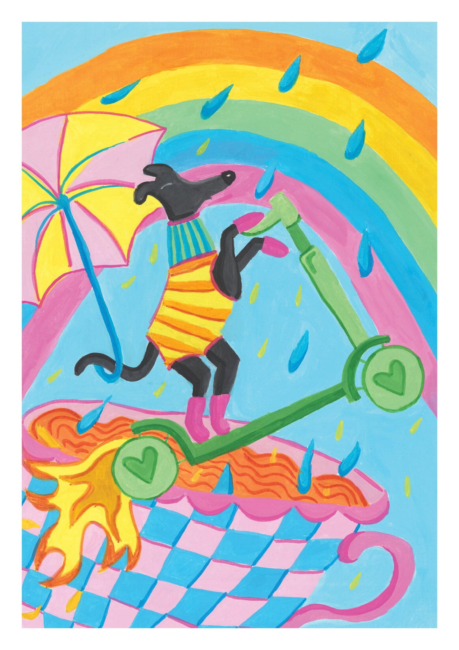 Abstract Greyhound Art Print A4