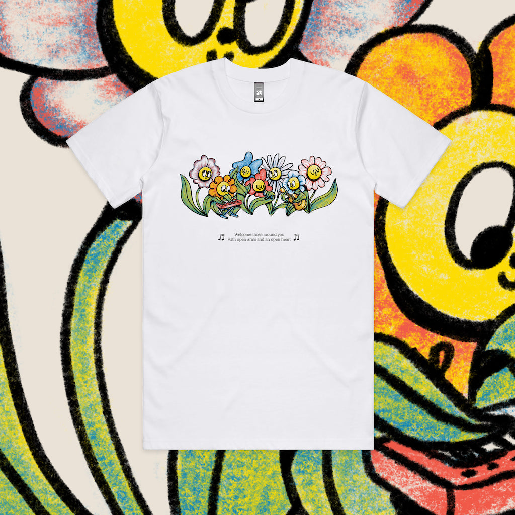 Music in Exile Flowers Tee