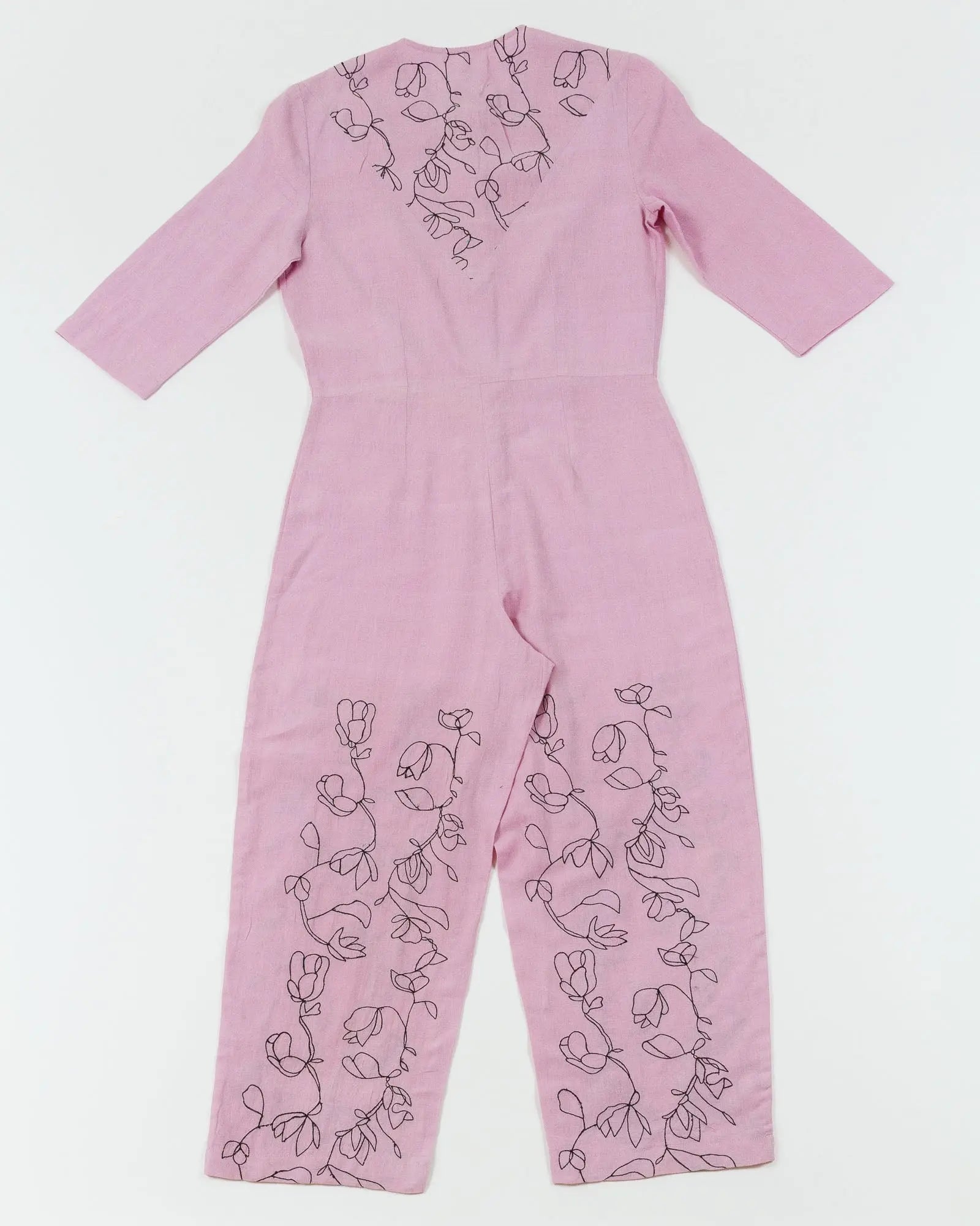 Khadi Purple Floral Jumpsuit