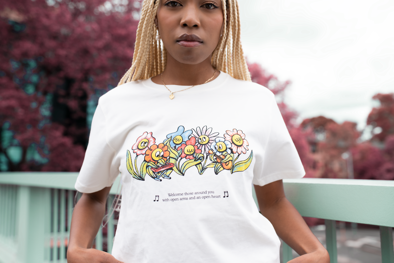 Music in Exile Flowers Tee