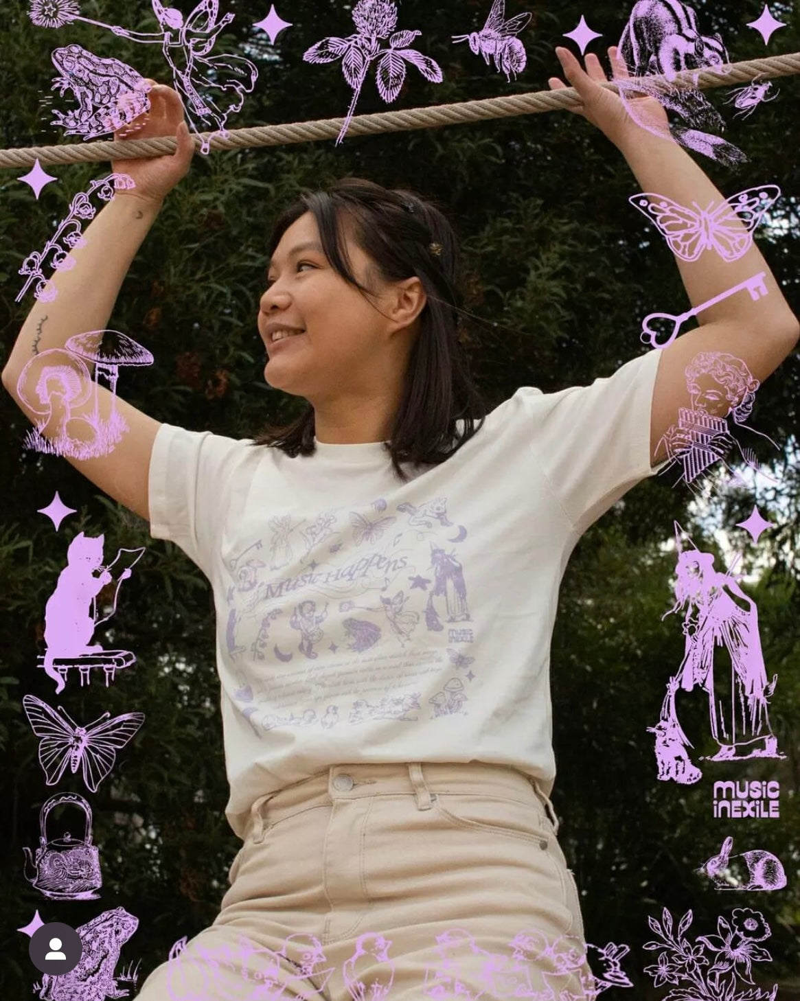 Music Happens Tee (off-white) by Music in Exile